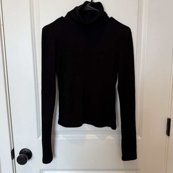 OGL Womens Mock Neck Ribbed Sweater Size Small Minimalist Capsule Everyday Soft - Picture 1 of 6